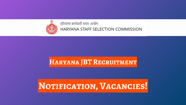 Haryana HSSC Primary Teacher PRT Online Form 2024