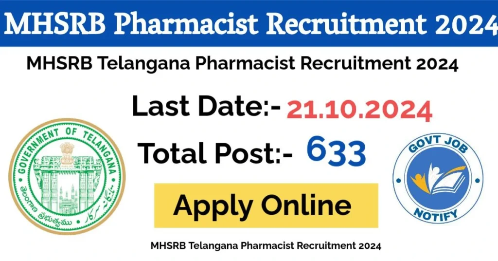 MHSRB Telangana Pharmacist 